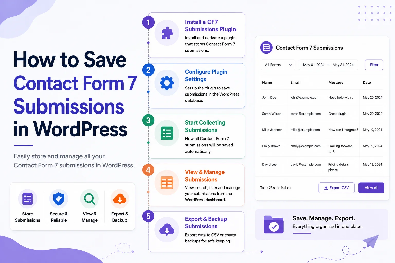 Save Contact Form 7 submissions in WordPress