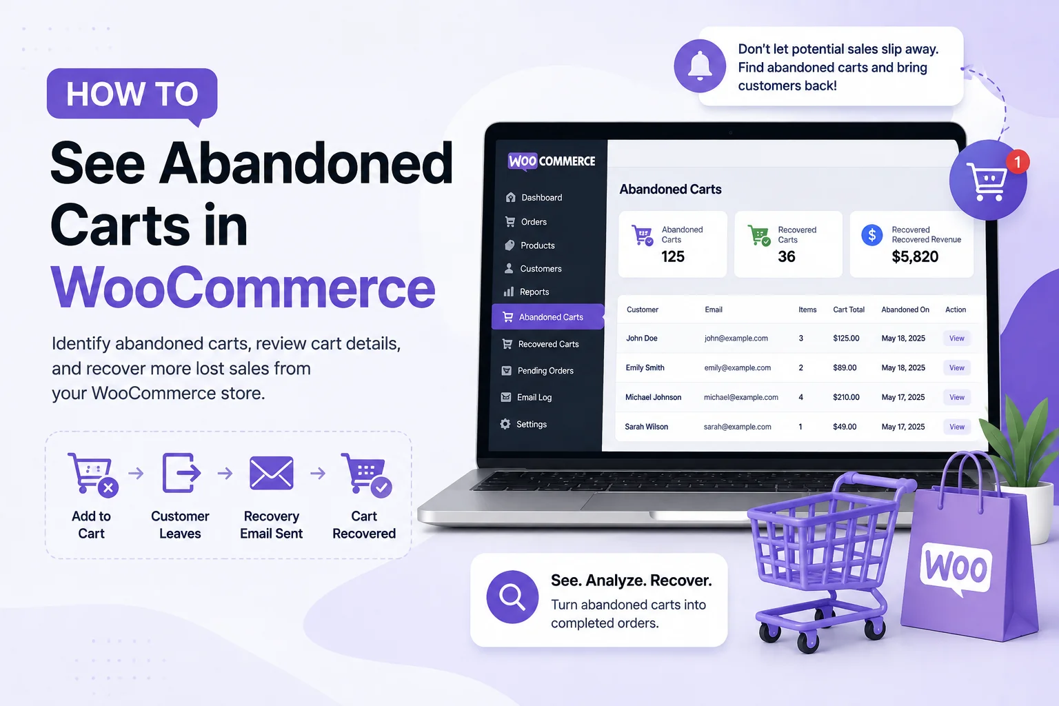 How to see abandoned carts in WooCommerce