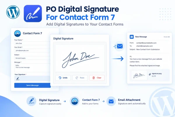 Contact Form 7 signature addon with digital signature field