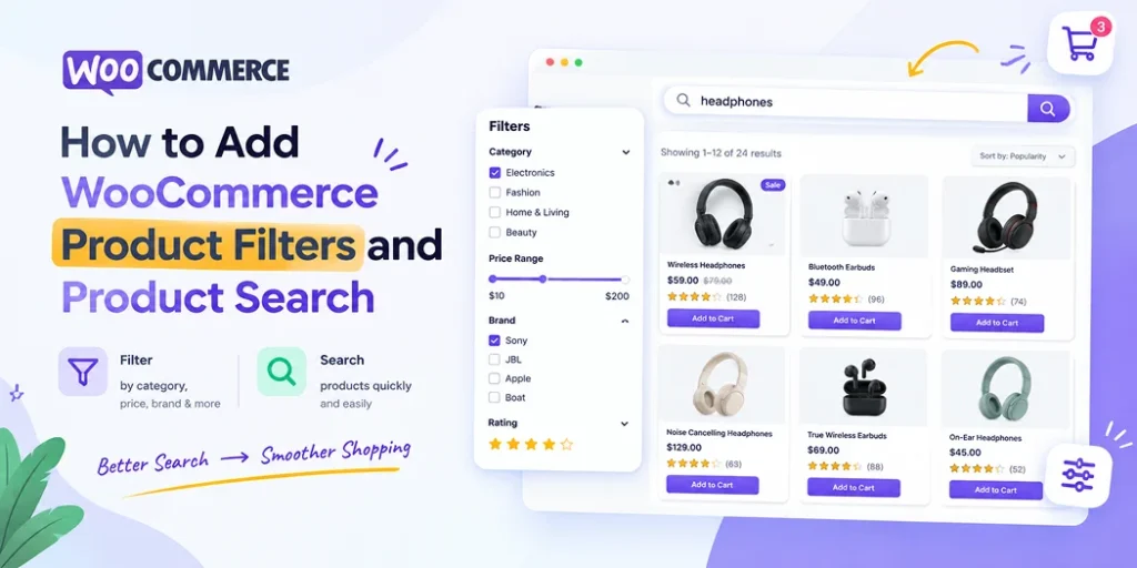 How to add WooCommerce product filters and product search for easier online store navigation
