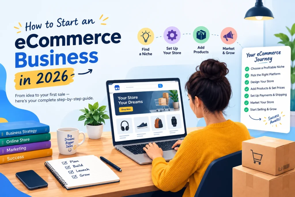 How to start an eCommerce business in 2026 with an online store setup and growth plan
